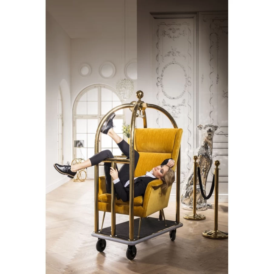 KARE Design Premium Vegas Gold VIP Luggage Trolley - Stylish Travel Baggage Cart