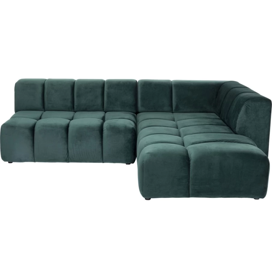 KARE Design Belami Velvet Dark Green Right Corner Sofa 265Cm Modern Luxury Living Room Furniture