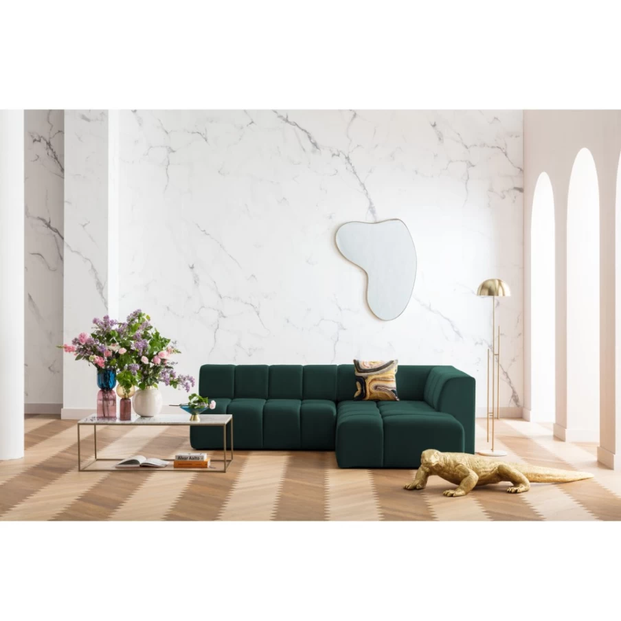 KARE Design Belami Velvet Dark Green Right Corner Sofa 265Cm Modern Luxury Living Room Furniture