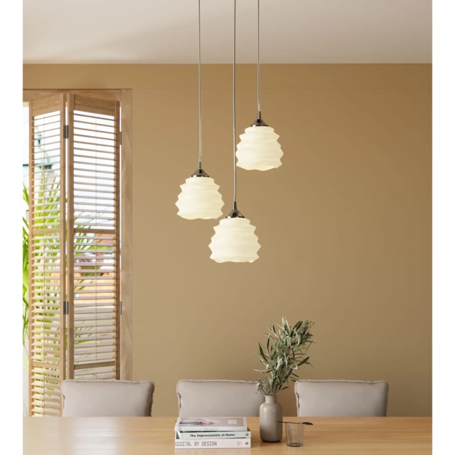 KARE Design Modern Ruffle White Pendant Lamp - 37cm Stylish Ceiling Light for Home Decor
