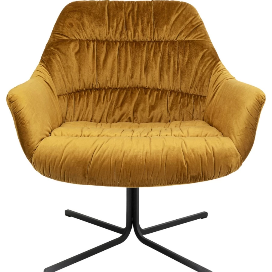 KARE Design Bristol Modern Swivel Armchair in Vibrant Yellow for Living Room