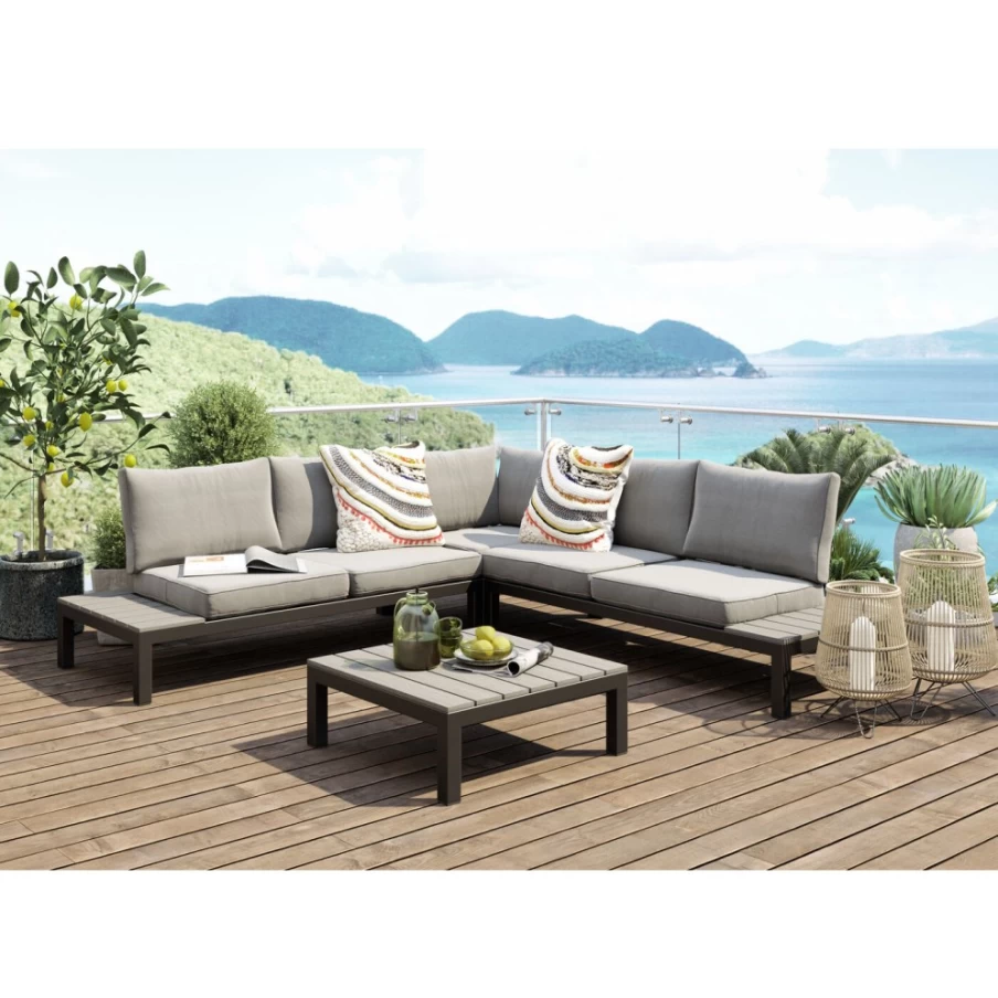 "KARE Design Modern Black 4-Piece Sofa Set for Holiday Living Room"