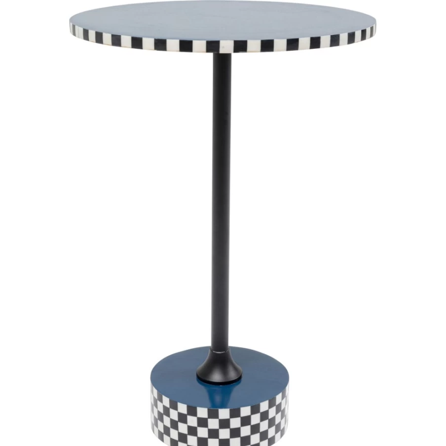 KARE Design Domero Race Blue Side Table - 40cm Modern Accent Table for Living Room