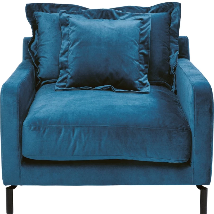 "KARE Design Modern Armchair in Bluegreen – Lullaby Style Comfortable Seating"