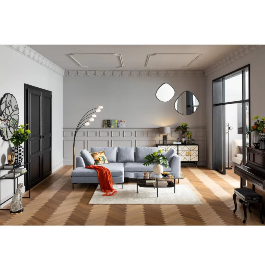 "KARE Design Gianni Dolce Light Grey Left Corner Sofa – Modern Modular Sectional for Living Room"