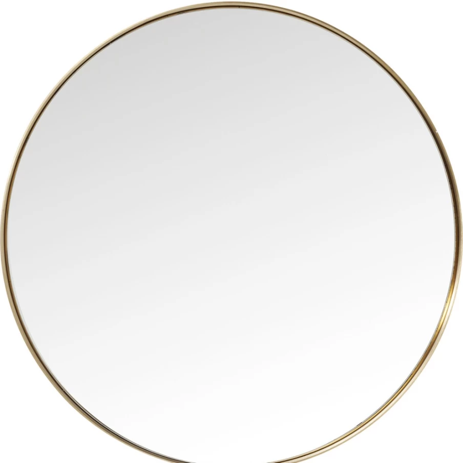 KARE Design Modern Brass Mirror Curve O100 - Elegant Round Wall Mirror with Brass Frame