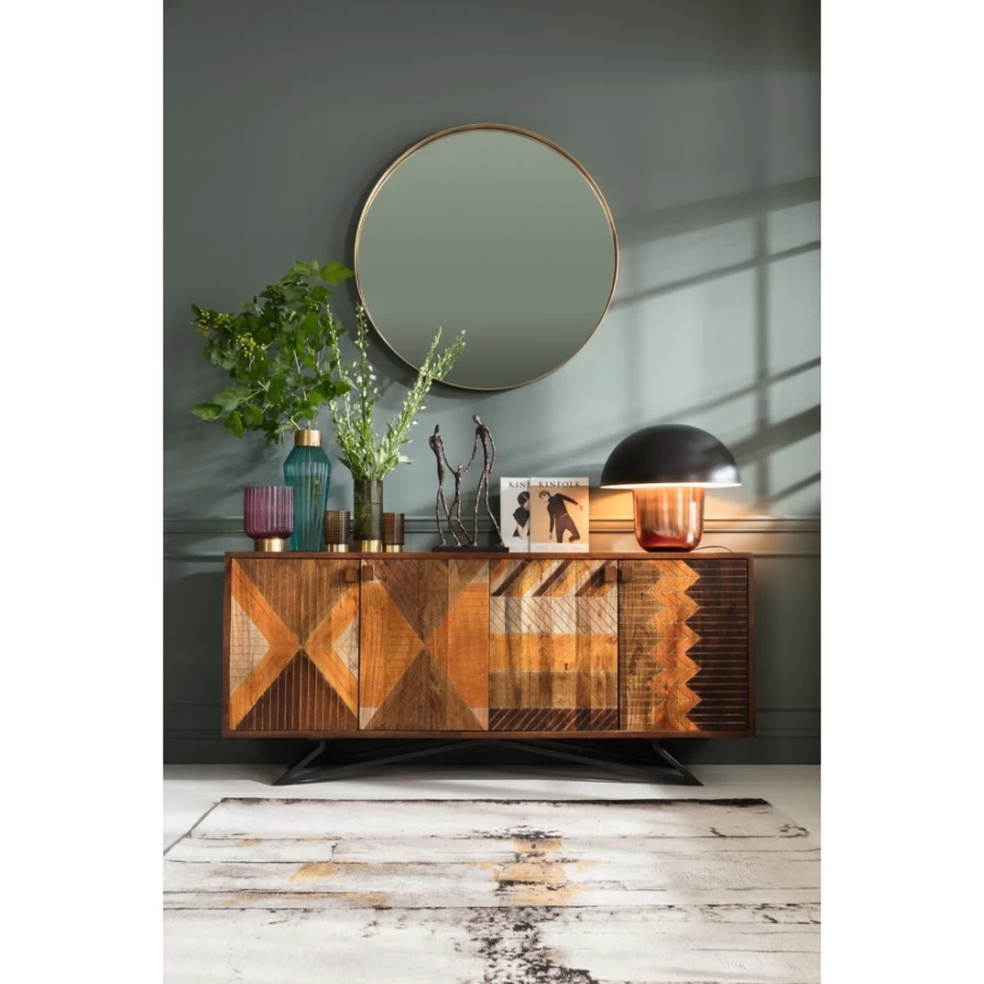 KARE Design Modern Brass Mirror Curve O100 - Elegant Round Wall Mirror with Brass Frame