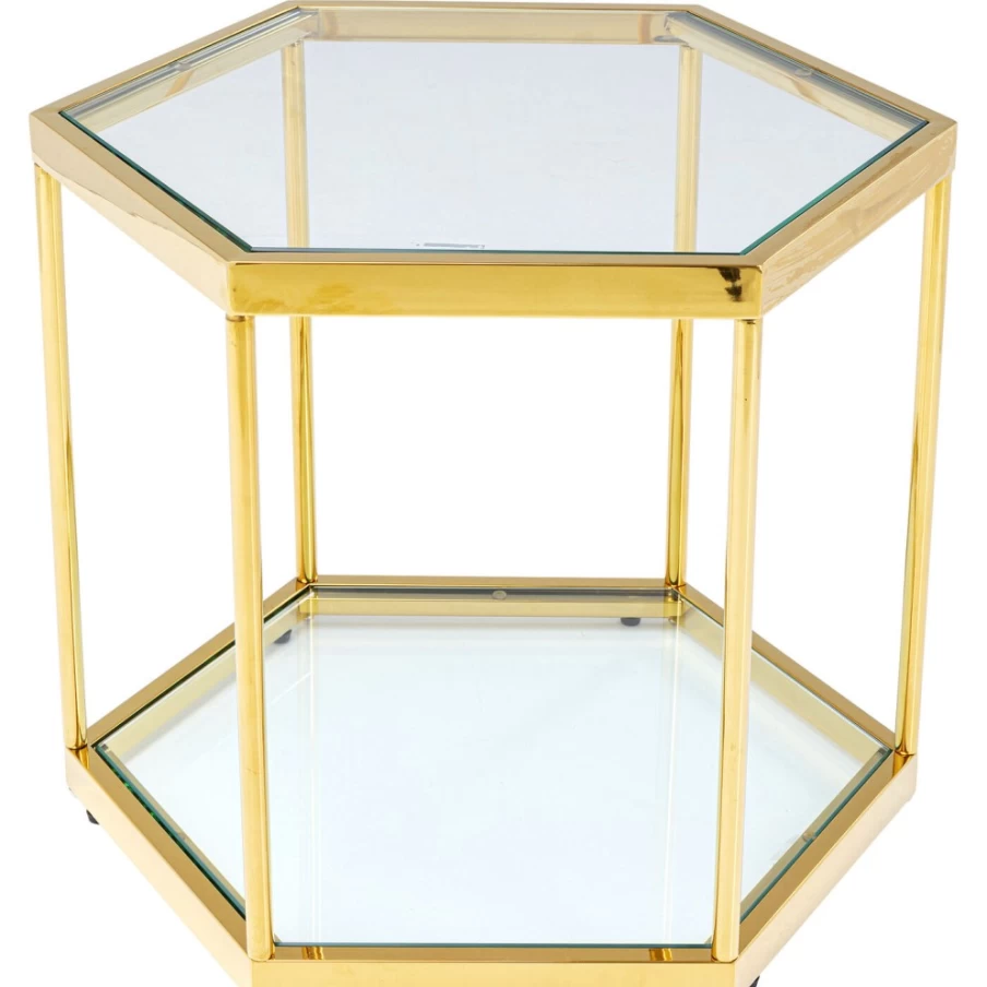 KARE Design Modern Gold Coffee Table Comb 45 - Stylish Living Room Center Table