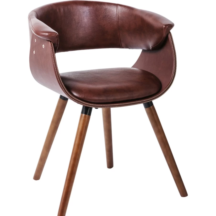 "KARE Design Modern Armchair With Armrests - Stylish Nougat Color Upholstered Lounge Chair"