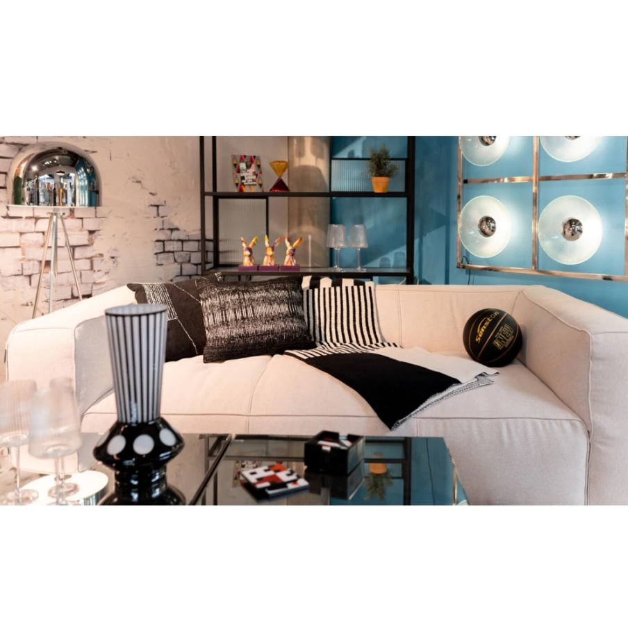 KARE Design Opaco Net Cushion 45x45 cm - Decorative Square Pillow Cover