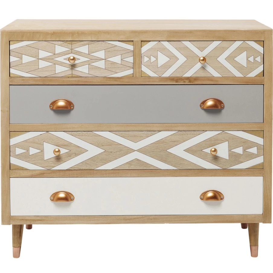 KARE Design Modern 5-Drawer Dresser Oase 90Cm Wide Storage Cabinet