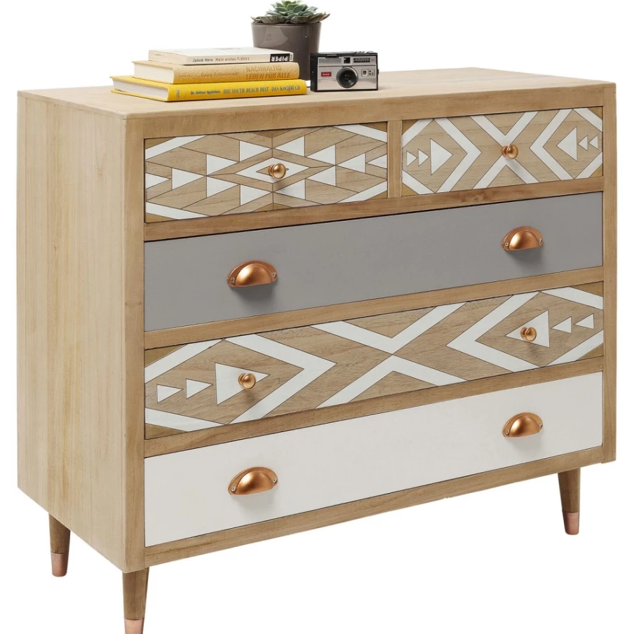 KARE Design Modern 5-Drawer Dresser Oase 90Cm Wide Storage Cabinet