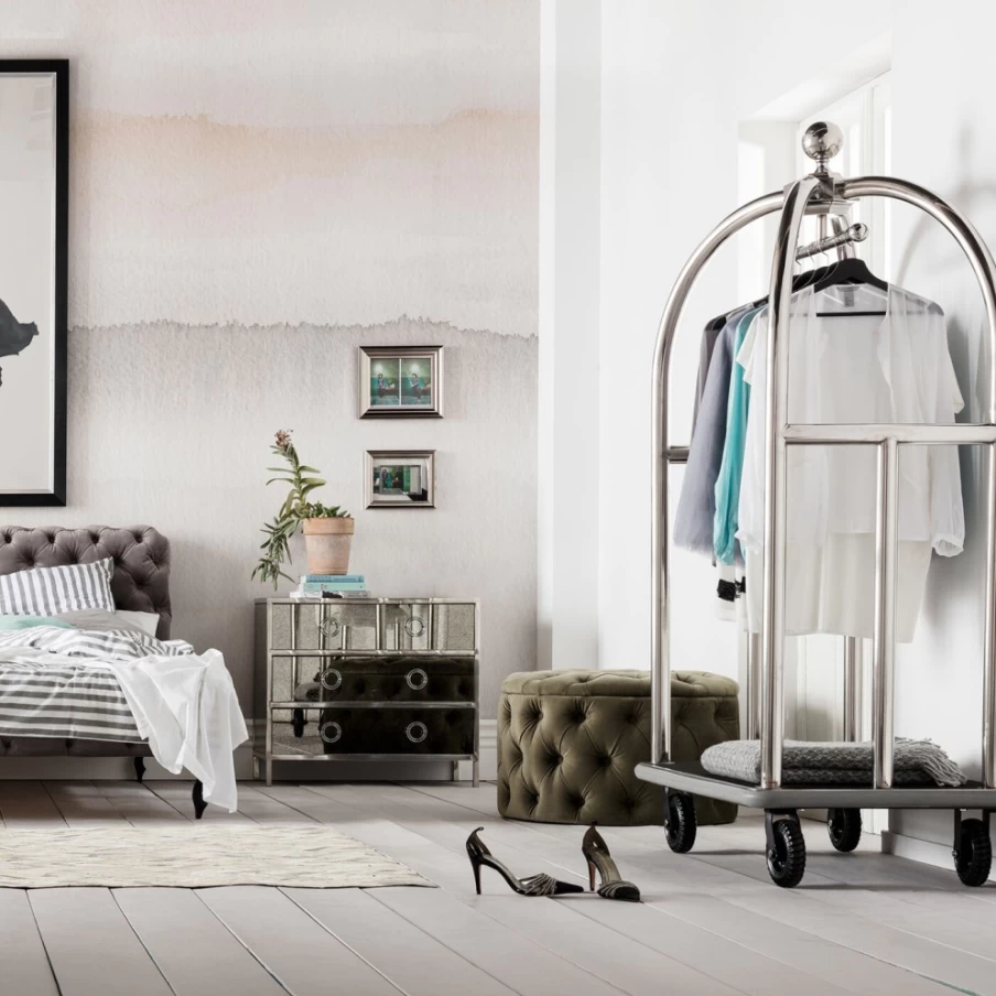 KARE Design Vegas Silver VIP Luxury Baggage Trolley - Premium Travel Luggage Cart