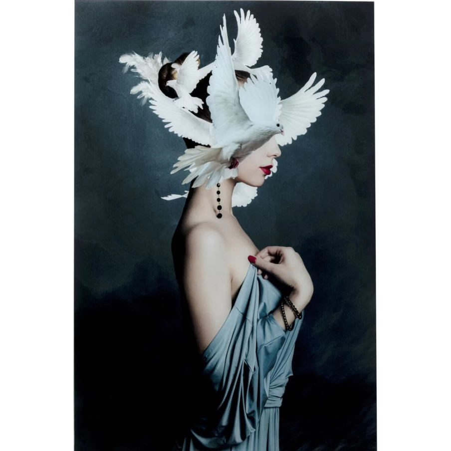 KARE Design Modern Glass Wall Art Picture Mother Of Doves 80X120cm Home Decor