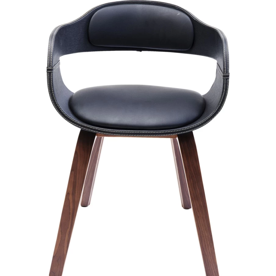"KARE Design Costa Walnut Armchair - Modern Wooden Chair With Armrests"