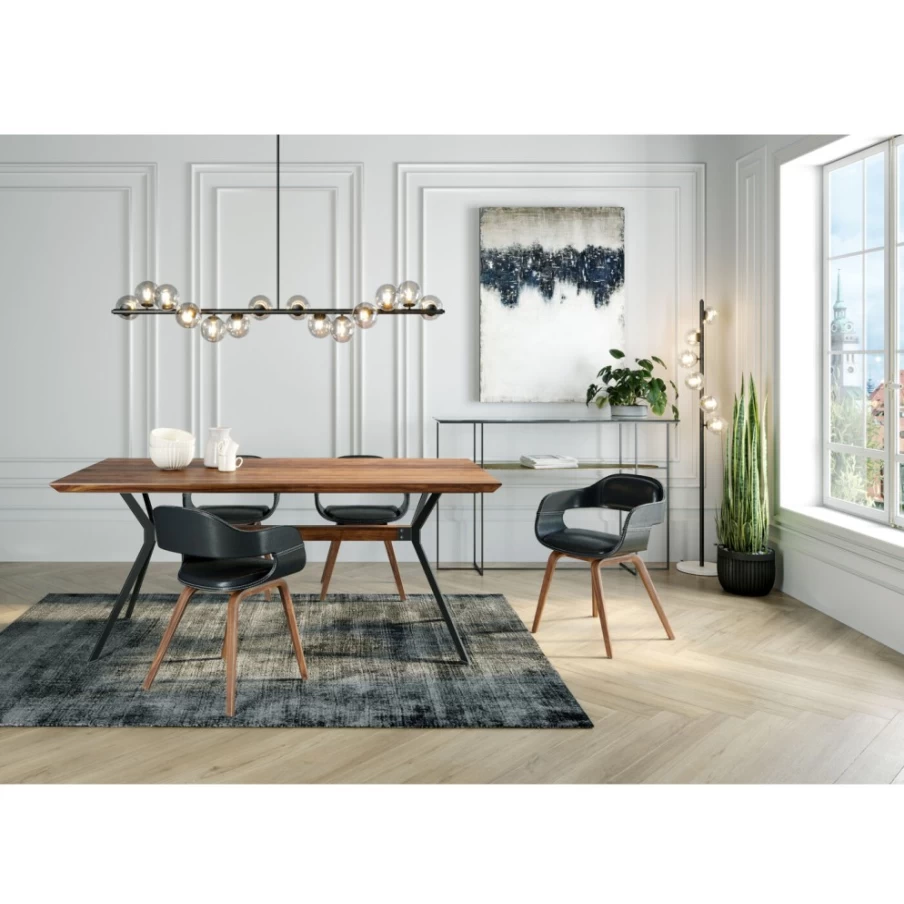 "KARE Design Costa Walnut Armchair - Modern Wooden Chair With Armrests"