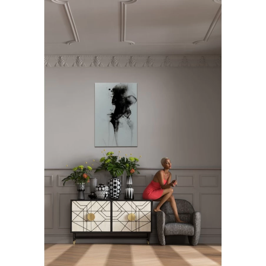 "KARE Design Modern Smokey Face Art Glass Picture 100x150cm Wall Decor"