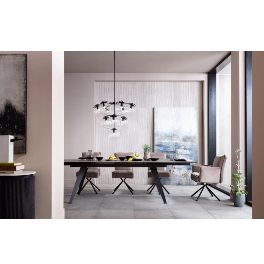 KARE Design Amsterdam Dark Extension Dining Table 200cm (45+45)x100cm Modern Expandable Wooden Table