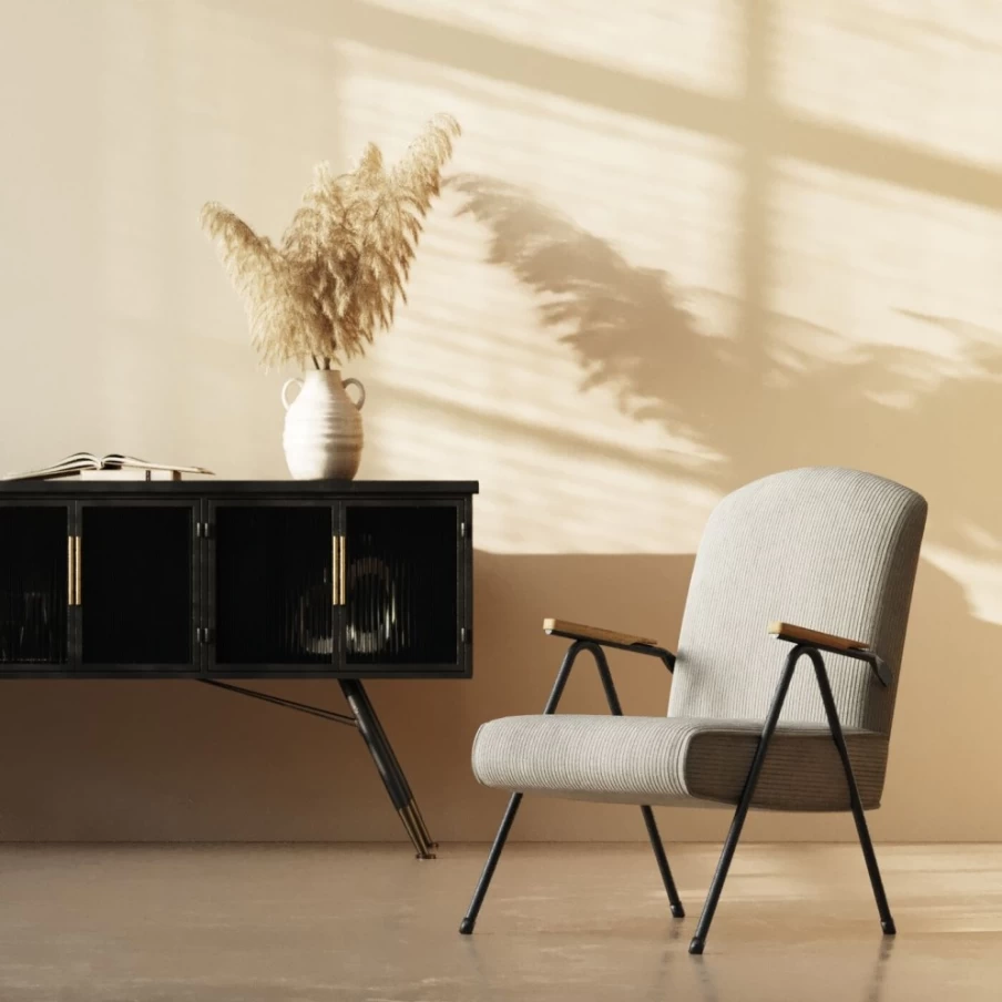 "KARE Design Ryan Grey Modern Armchair – Stylish Lounge Chair for Living Room"