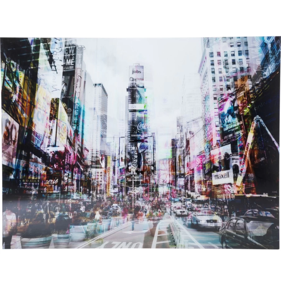 KARE Design Modern Picture Glass Times Square Art Print 160x120 cm Large Wall Decor