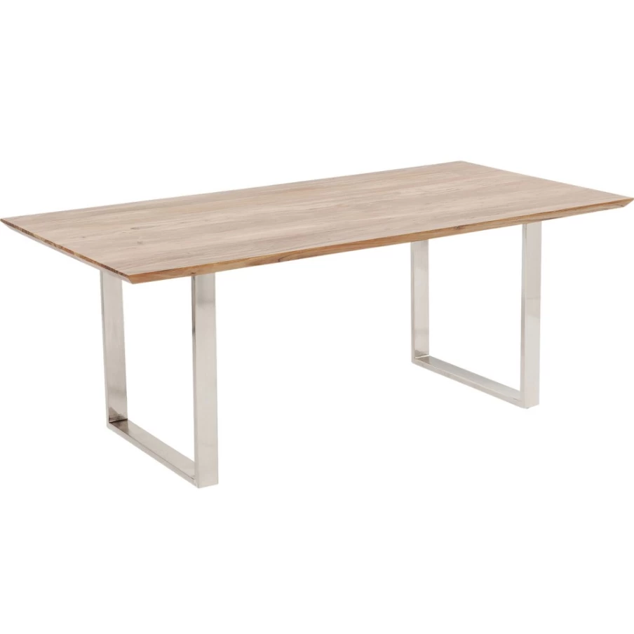 KARE Design Modern Chrome Dining Table Symphony 160X80 cm Contemporary Kitchen Table