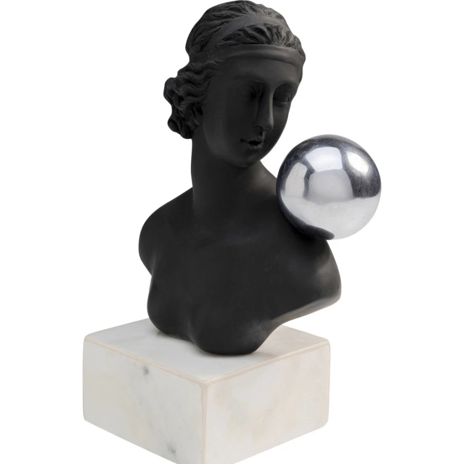 KARE Design Modern Bust Sculpture - Deco Object Busto Girl 24cm, Contemporary Art Statue for Home Decor