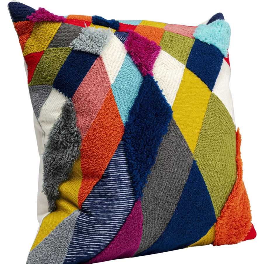 KARE Design Modern Cushion with Diamond Pattern 45x45cm Decorative Throw Pillow