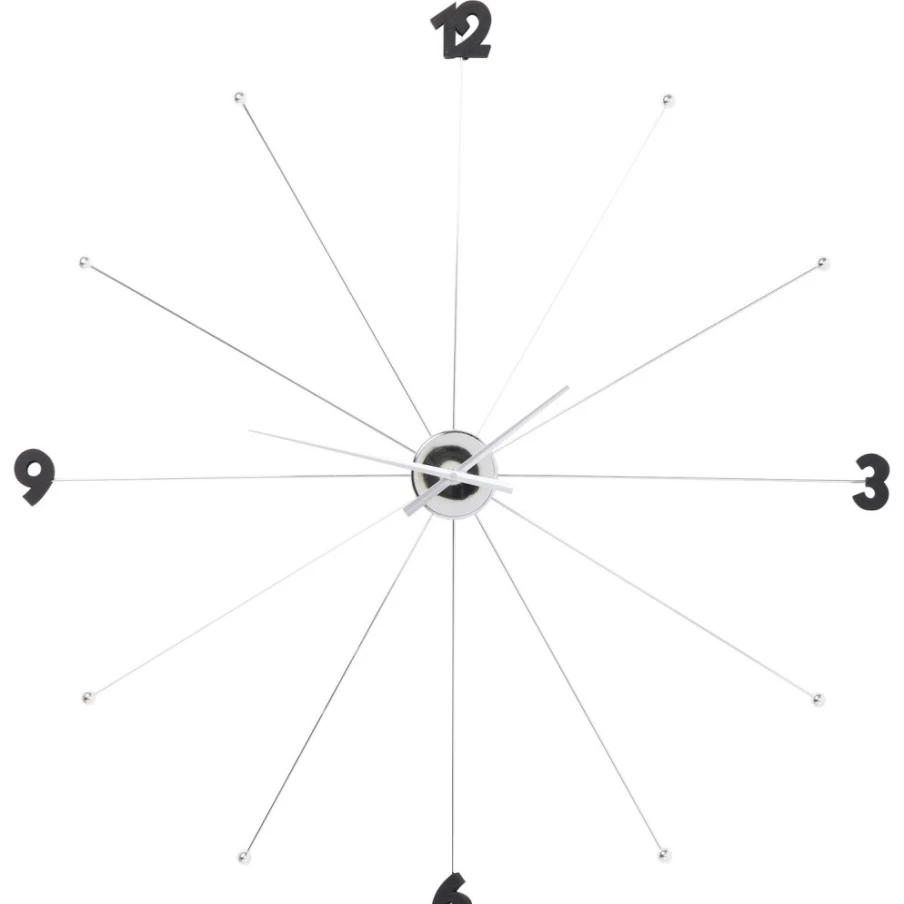 "KARE Design Modern Wall Clock - Unique Umbrella-Inspired Chrome Finish for Stylish Home Decor"