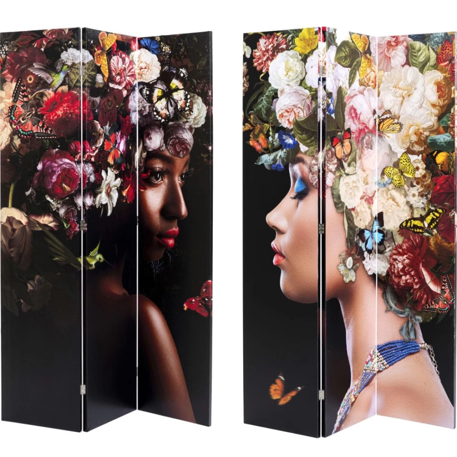 "KARE Design Room Divider with Flowery Shoulder and Bunch Flowers – 120 cm Wide"