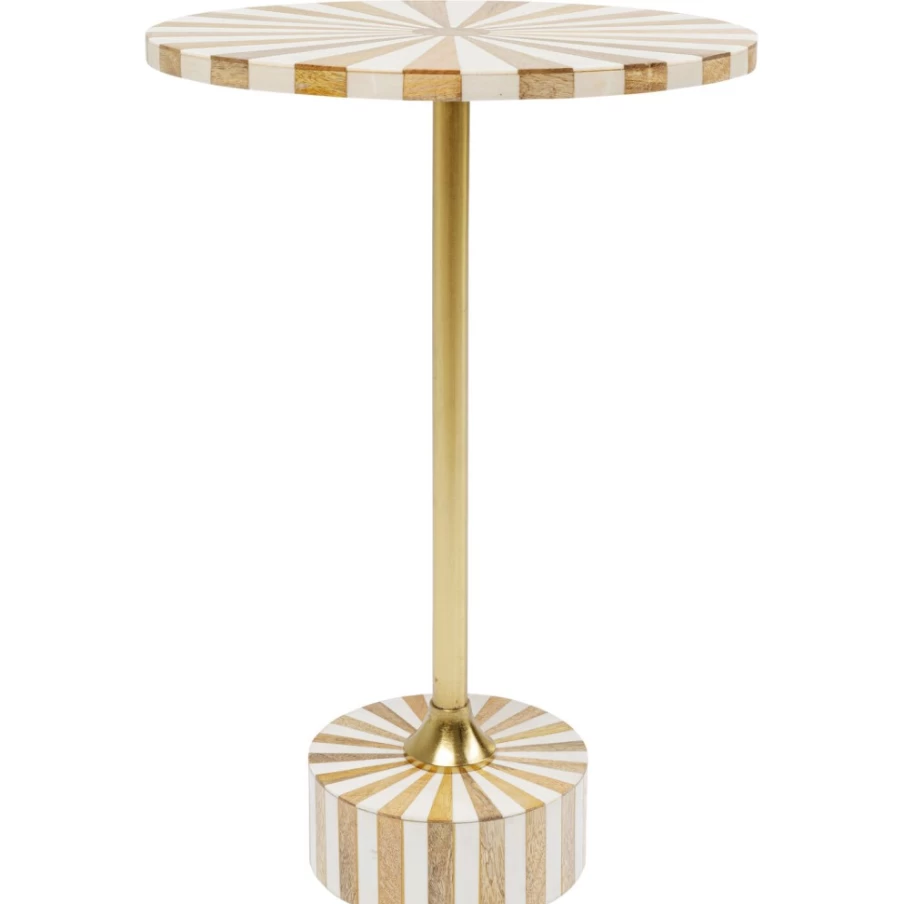 KARE Design Domero Cirque Gold White Side Table - 40cm Modern Accent Table