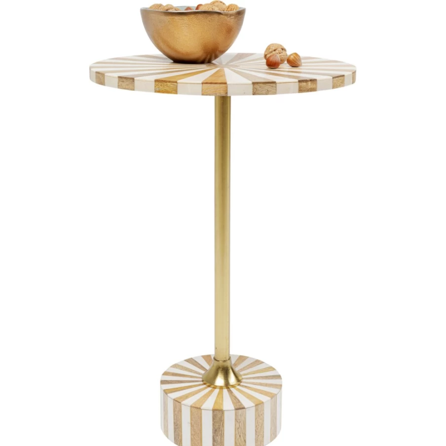 KARE Design Domero Cirque Gold White Side Table - 40cm Modern Accent Table