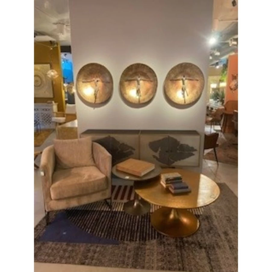KARE Design Moroccan Brass Coffee Table - 91cm Round Handcrafted Luxury Side Table