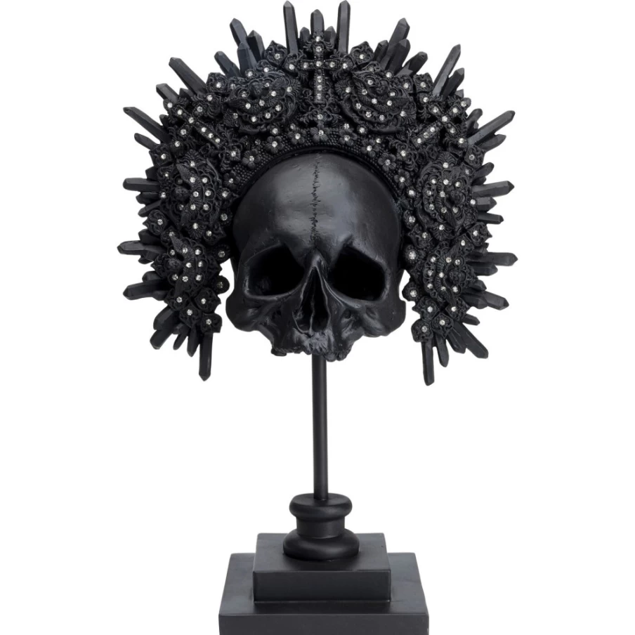 KARE Design King Skull Black Decorative Object - 49cm Gothic Home Decor
