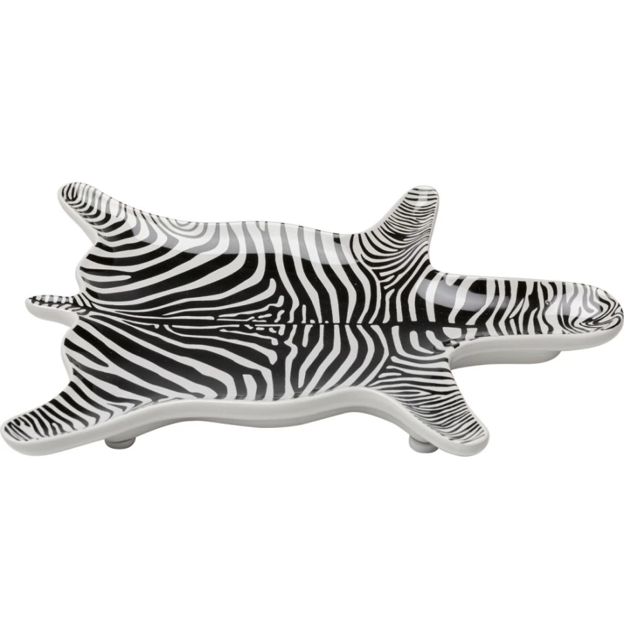 KARE Design Zebra Print Decorative Bowl 21x15cm Modern Animal Pattern Serving Dish
