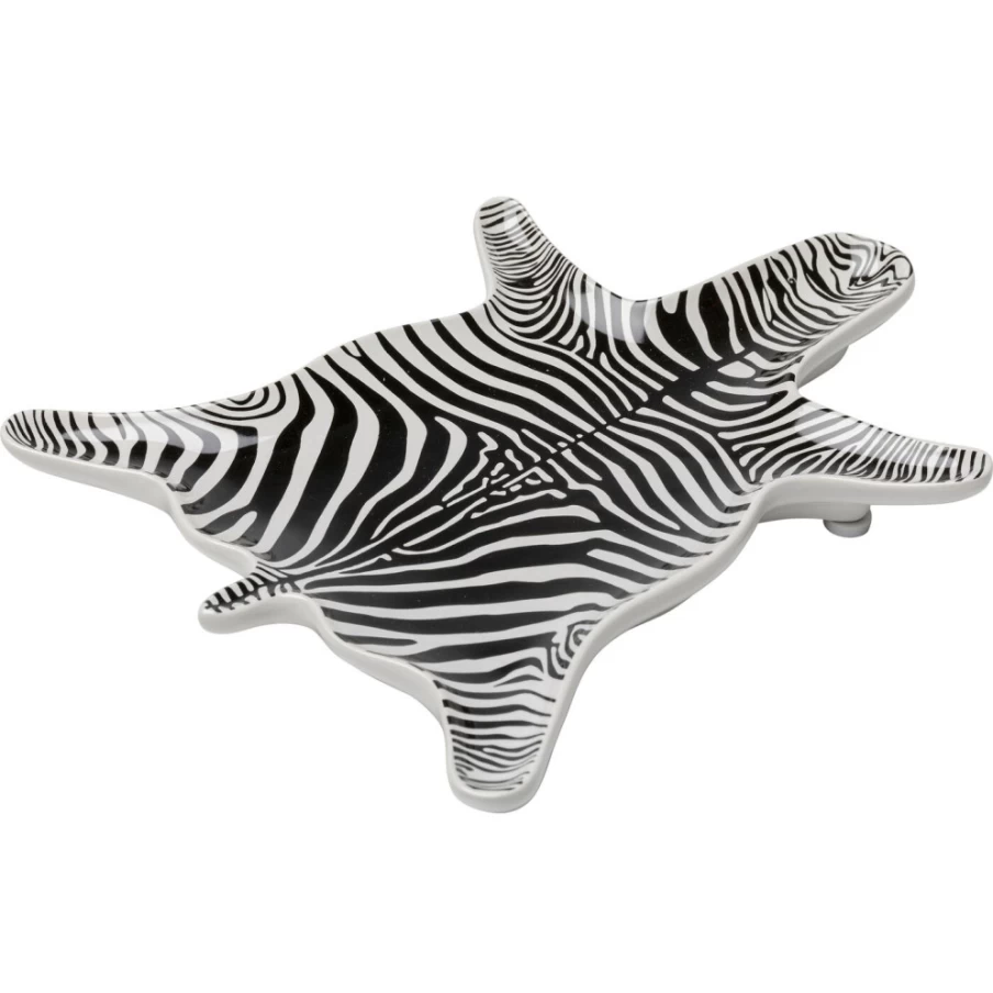 KARE Design Zebra Print Decorative Bowl 21x15cm Modern Animal Pattern Serving Dish
