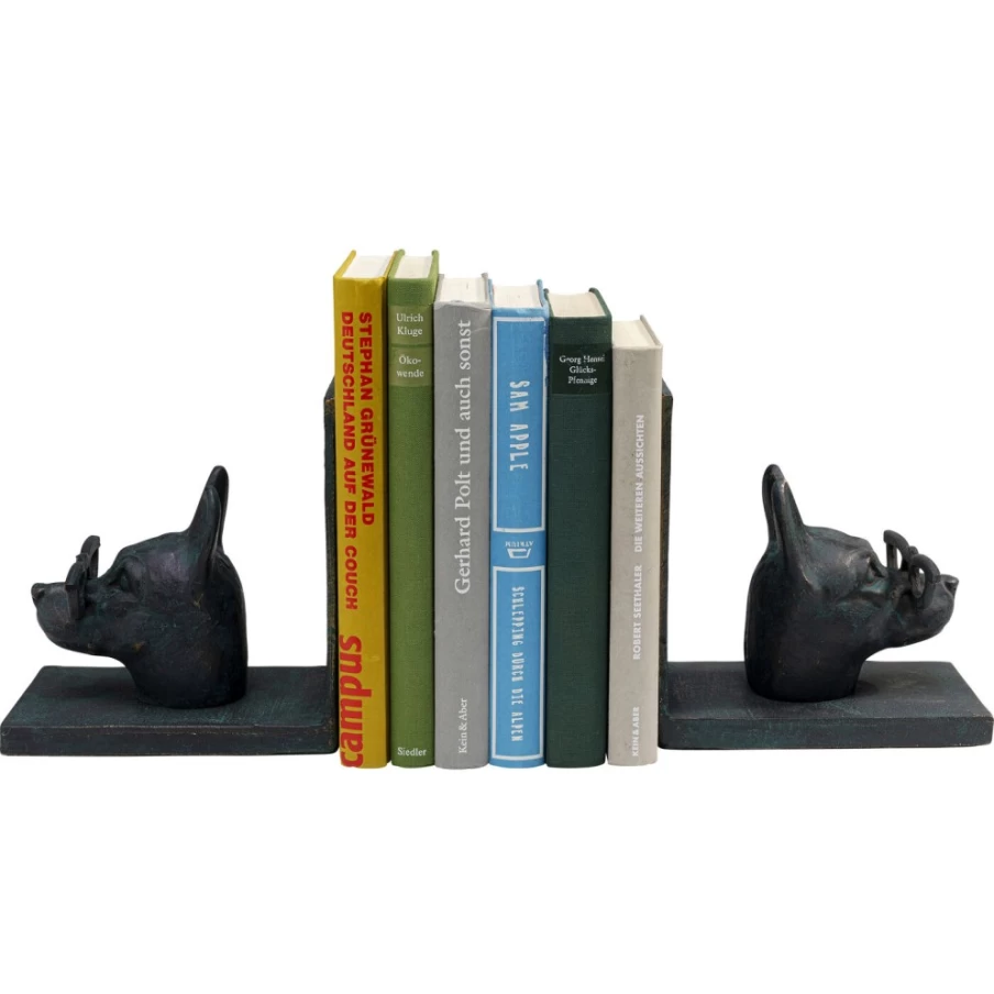 KARE Design Modern Dog Bookends - Set of 2, Smart Decorative Doggo Bookend for Stylish Home & Office