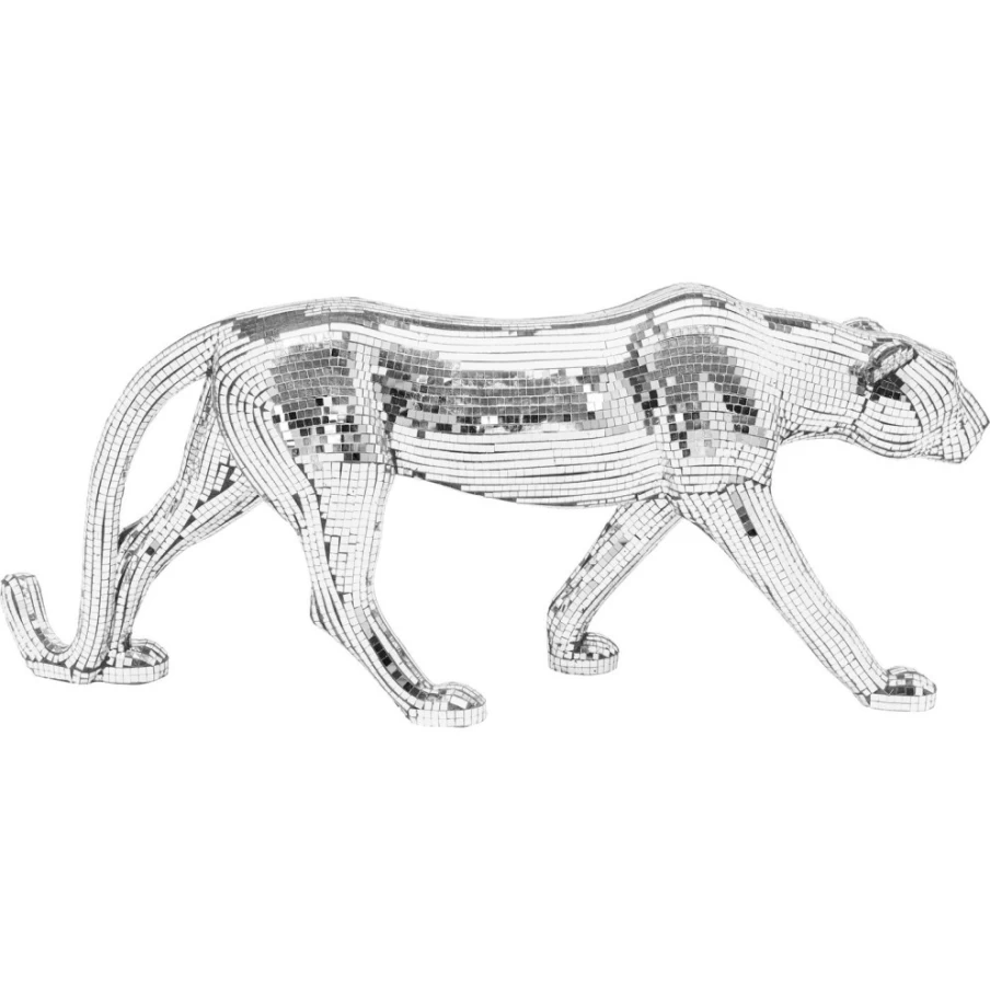 KARE Design Modern Mosaic Leopard Figurine - 32Cm Handmade Decor Statue for Home & Garden