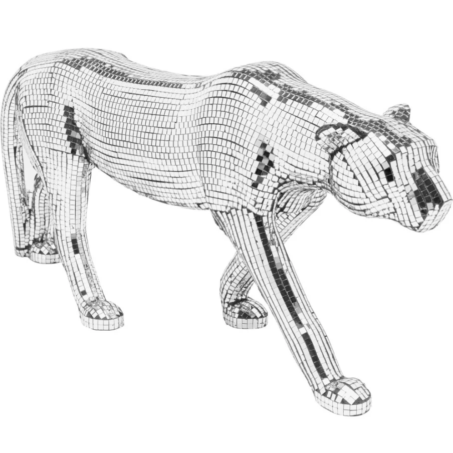 KARE Design Modern Mosaic Leopard Figurine - 32Cm Handmade Decor Statue for Home & Garden