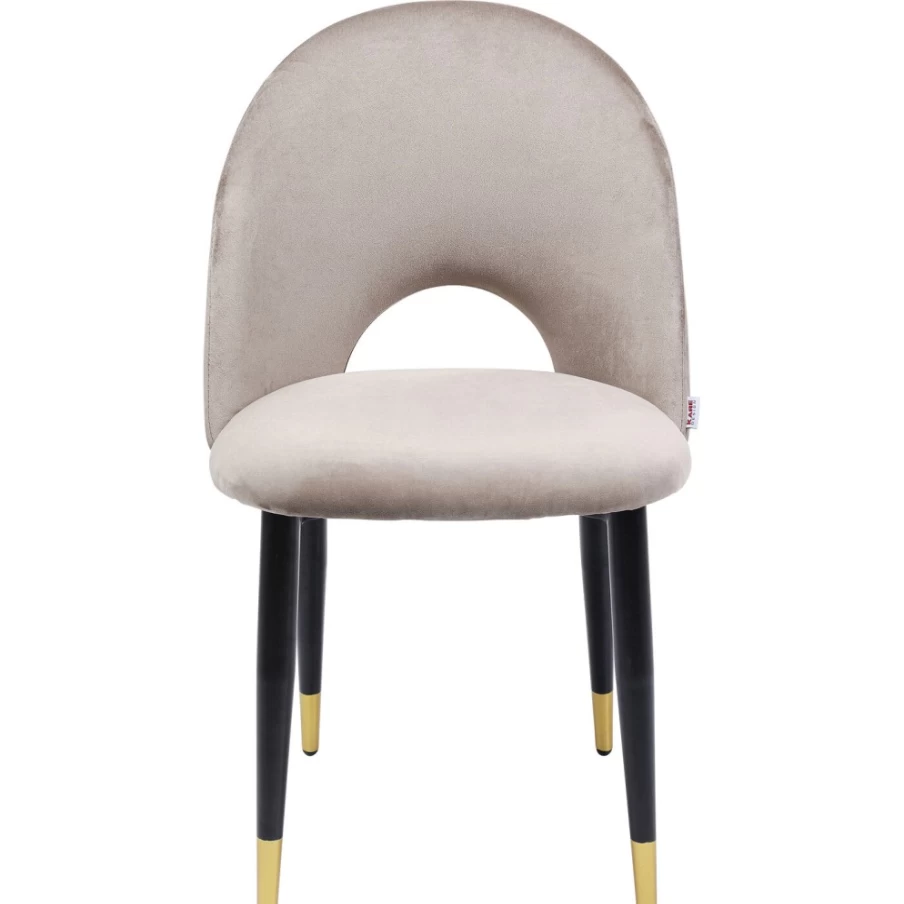 "KARE Design Iris Velvet Beige Chair - Luxurious Velvet Upholstered Accent Chair for Living Room"