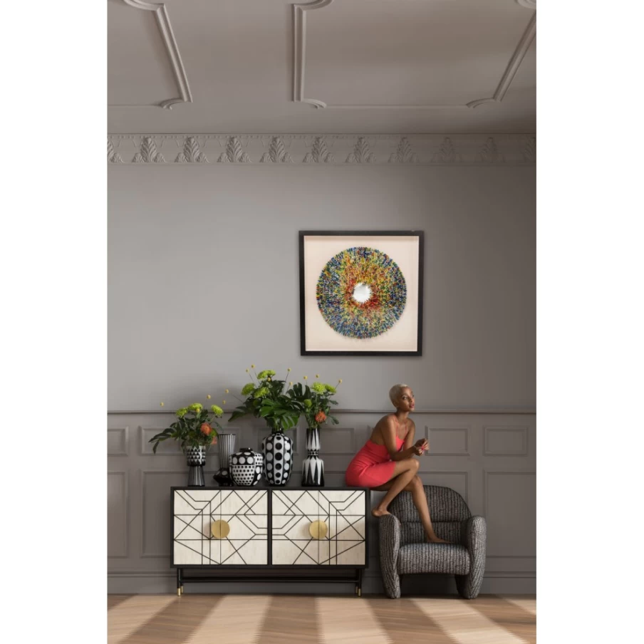 KARE Design Modern Deco Frame Colour Explosion Wall Art 120x120cm Vibrant Square Canvas