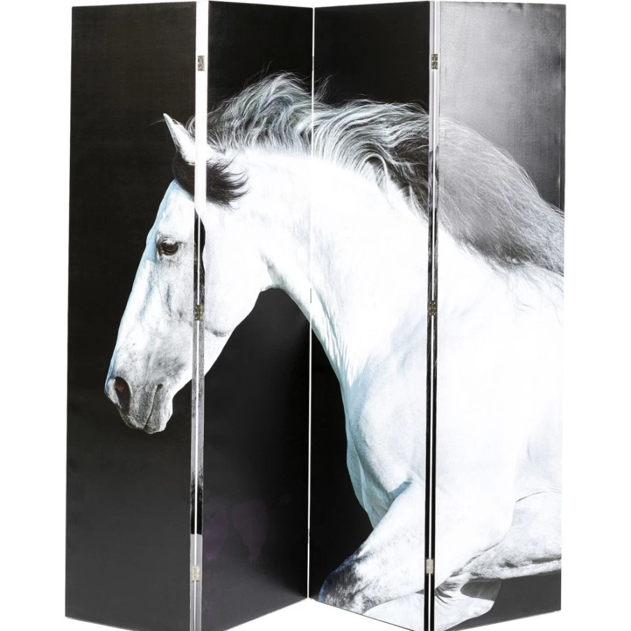 KARE Design Modern Room Divider with Horses Pattern 160x180cm - Decorative Privacy Screen for Home & Office