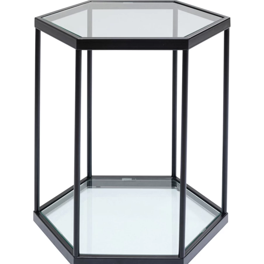 KARE Design Modern Black Comb Side Table - 55cm Bedside Nightstand with Unique Style