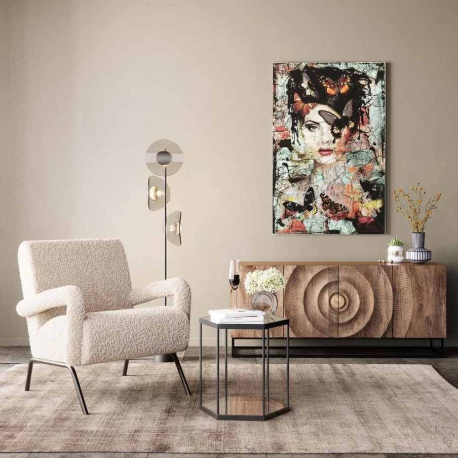 KARE Design Modern Black Comb Side Table - 55cm Bedside Nightstand with Unique Style