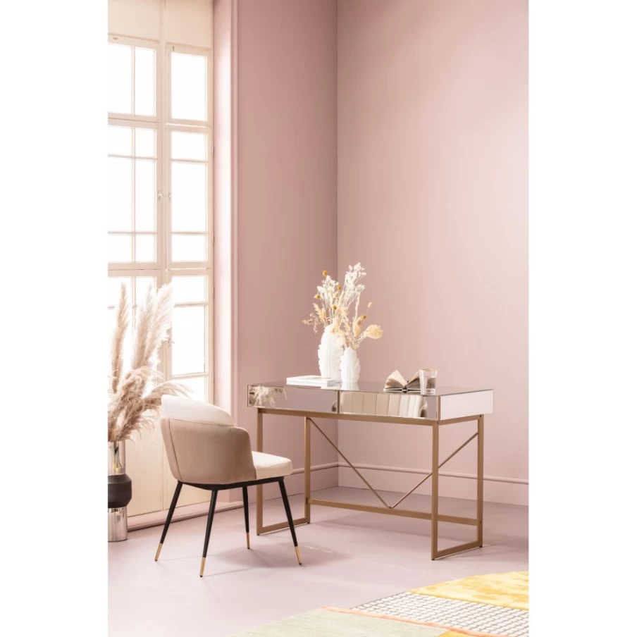 KARE Design Modern Soran Gold Desk 120X50cm Stylish Writing Table for Home Office