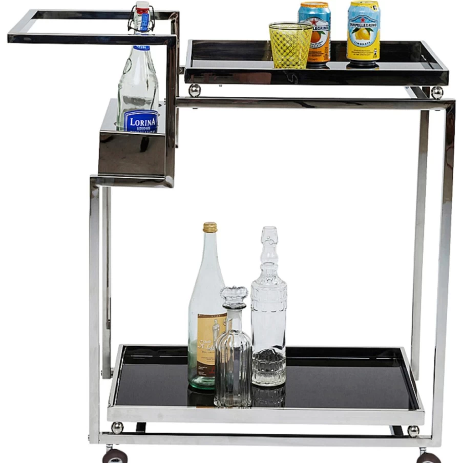 KARE Design Silver Barfly Tray Table - Modern Side Table with Metallic Finish