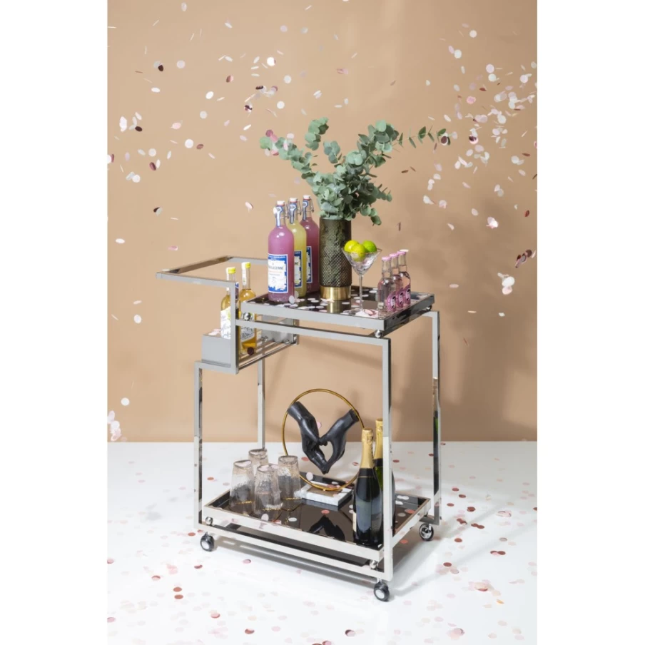 KARE Design Silver Barfly Tray Table - Modern Side Table with Metallic Finish