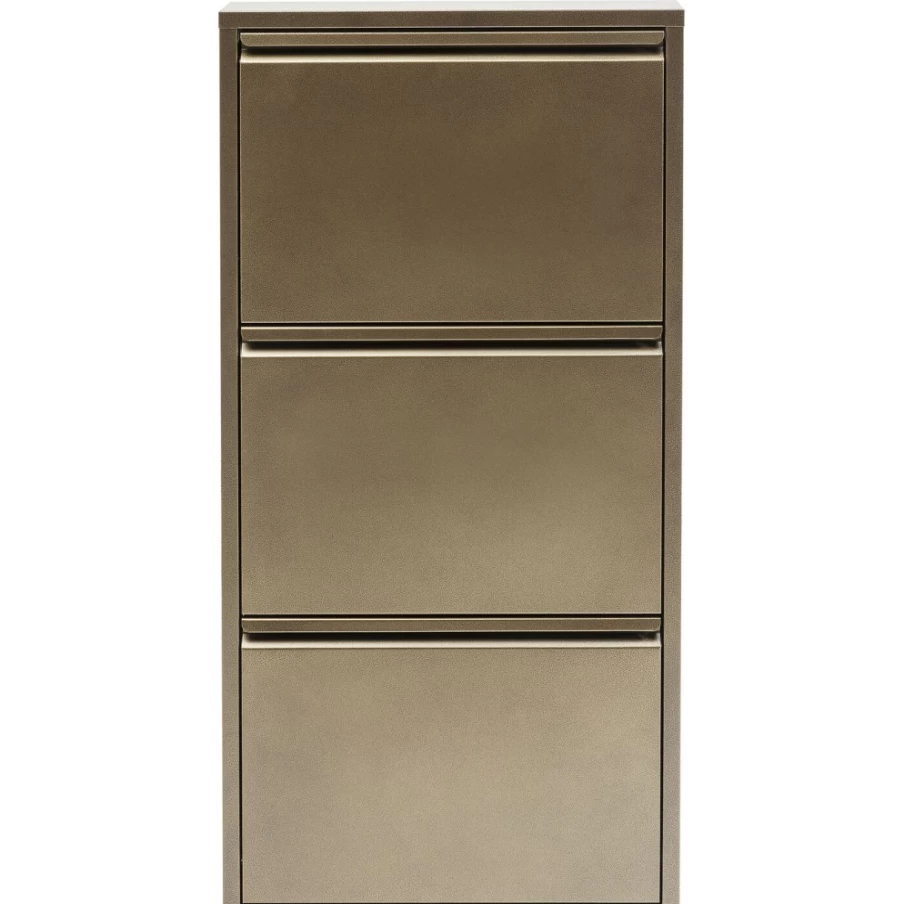 KARE Design Caruso 3 Bronze Shoe Storage Container | Modern Shoe Cabinet with 3 Compartments