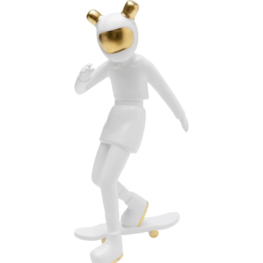 KARE Design Modern White Astronaut Ice Skating Decor Figurine - 33cm Sculpture for Home & Office