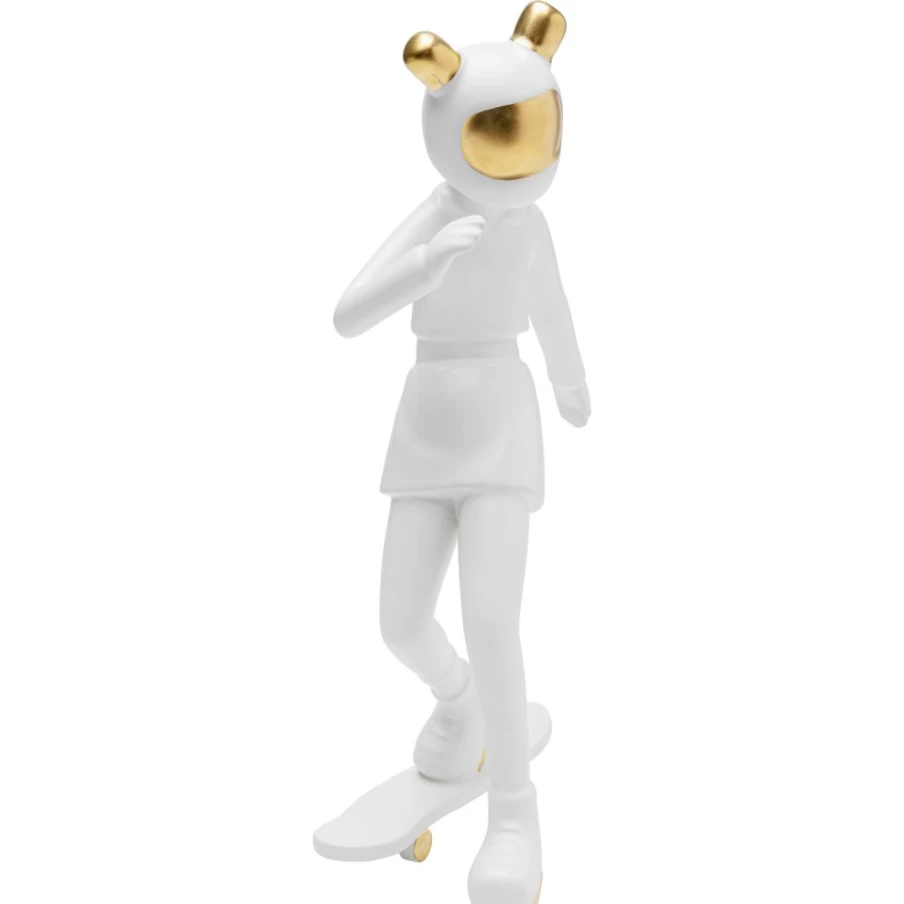 KARE Design Modern White Astronaut Ice Skating Decor Figurine - 33cm Sculpture for Home & Office