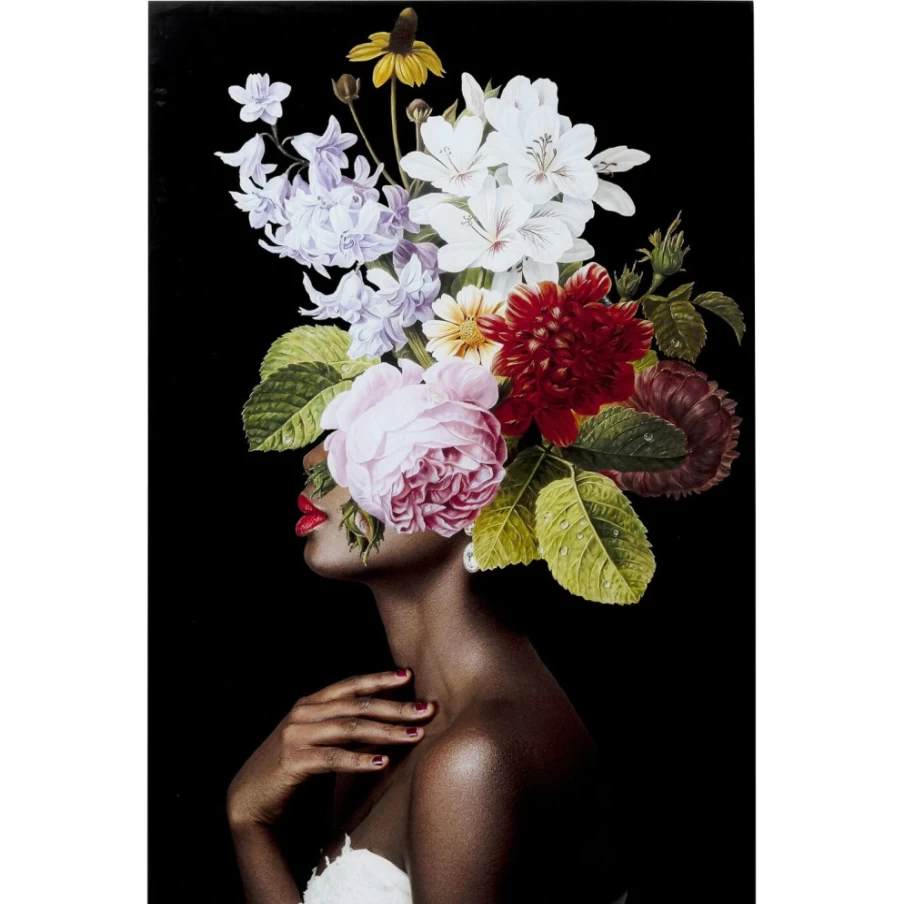 KARE Design Modern Glass Floral Art Picture - Ms. Bouquet Framed Wall Decor 80x120cm